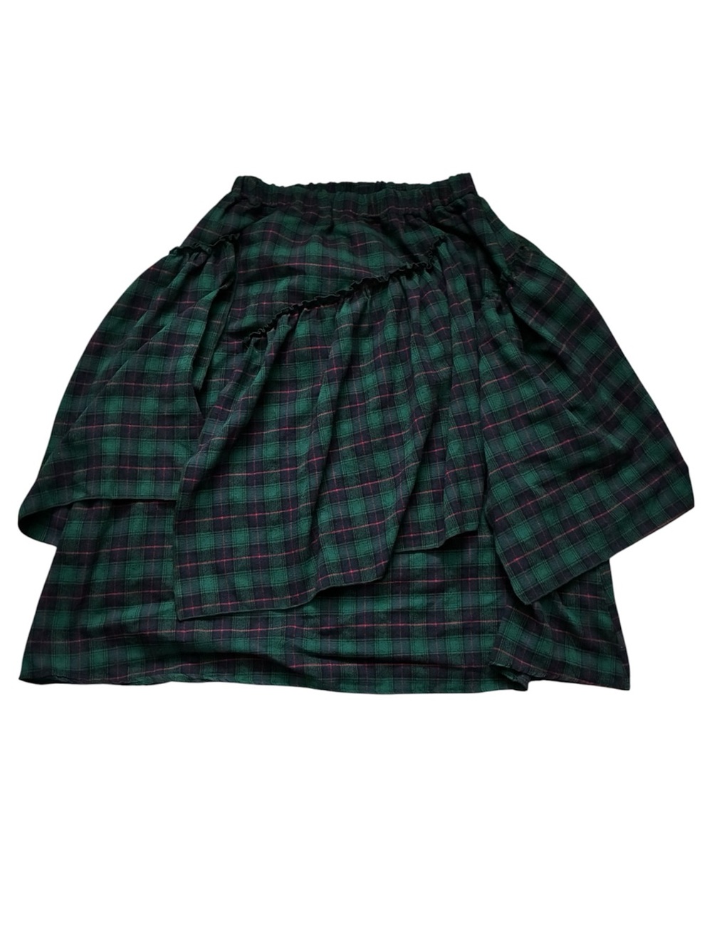 Green Plaid Flared Women’s Long Skirt Size 2XL - Picture 3 of 4